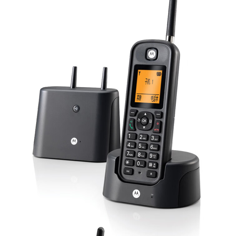Gcord无绳电话机O201C1一拖一 黑色(单位：台)