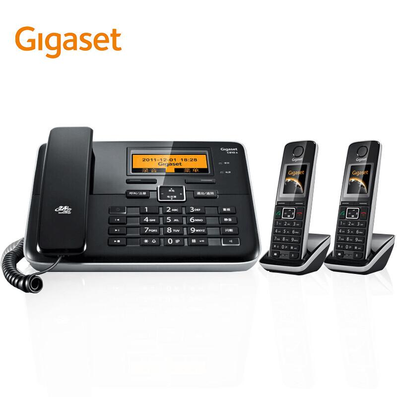 集怡嘉(Gigaset)无绳电话机 C810A一拖二黑色（台）