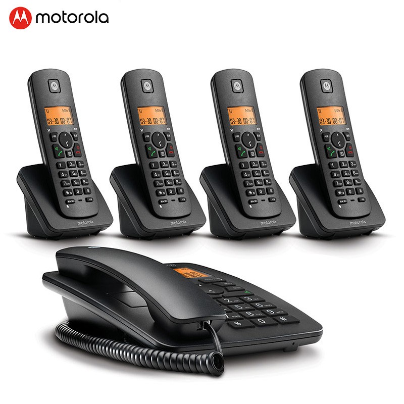 摩托罗拉（Motorola）4200C一拖四无绳电话机黑色（套）