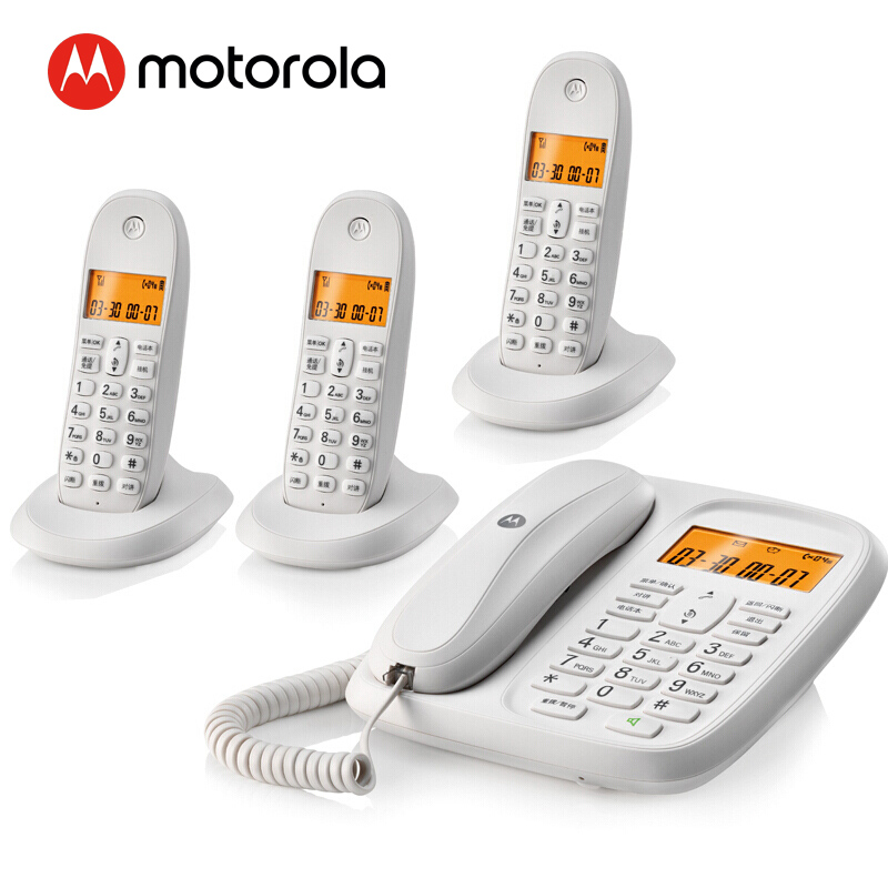 摩托罗拉（Motorola）CL103C 白色 一拖三 无绳电话机(单位：台)
