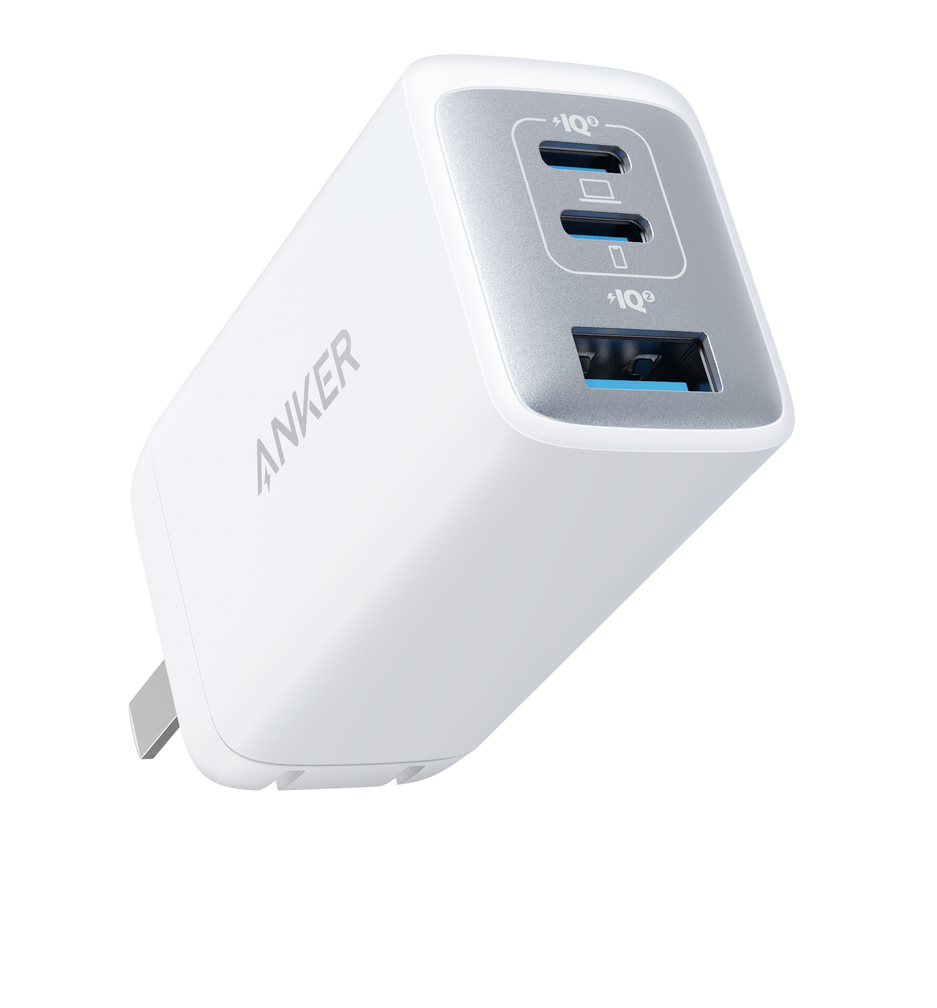 安克（ANKER）A2667621 氮化镓升级GaN2 超能充65W三口苹果快充充电器(白色)（个）