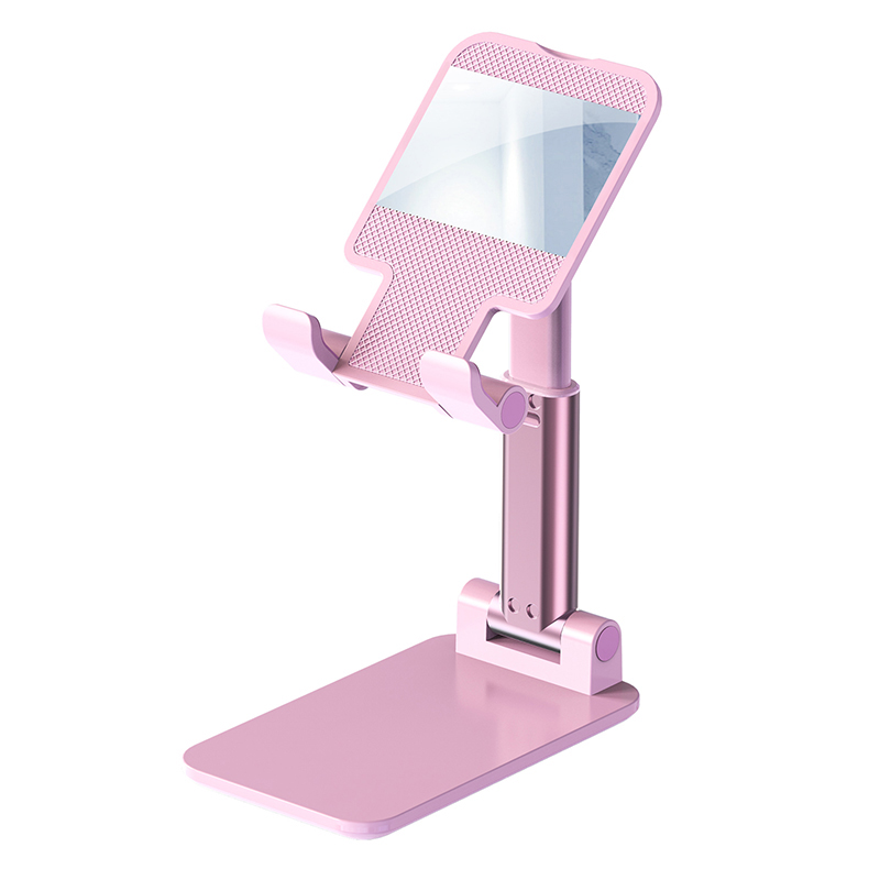 雷摄（LEISE）L1 粉色手机支架桌面直播便携可折叠升降ipad平板懒人支架 可拉伸折叠手机支架镜子款(单位：个)