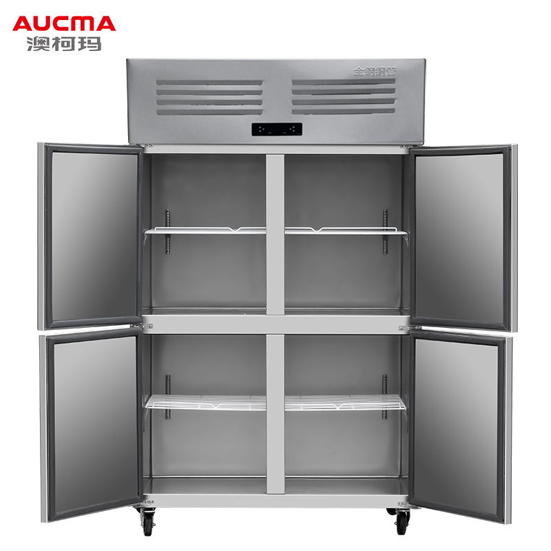 澳柯玛(Aucma) VCF-0.9D4MT-XB 820升 四门铜管厨房冰箱双温饭店商用四门冰箱（台）不锈钢色