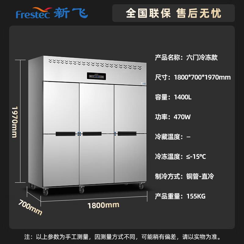 新飞（Frestec）1400升六开门冰箱冰柜立式全冷冻LCF-6M6DHXE6（台）