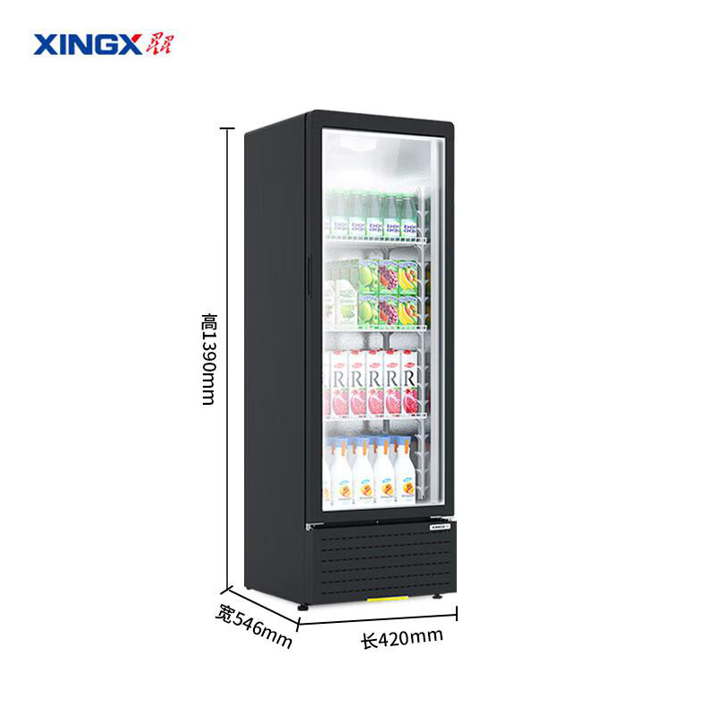 星星（XINGX）150升单门展示柜 饮料柜 直冷饮料柜 冷藏保鲜超市冷饮陈列柜（无灯箱款）LSC-150YPE（台）