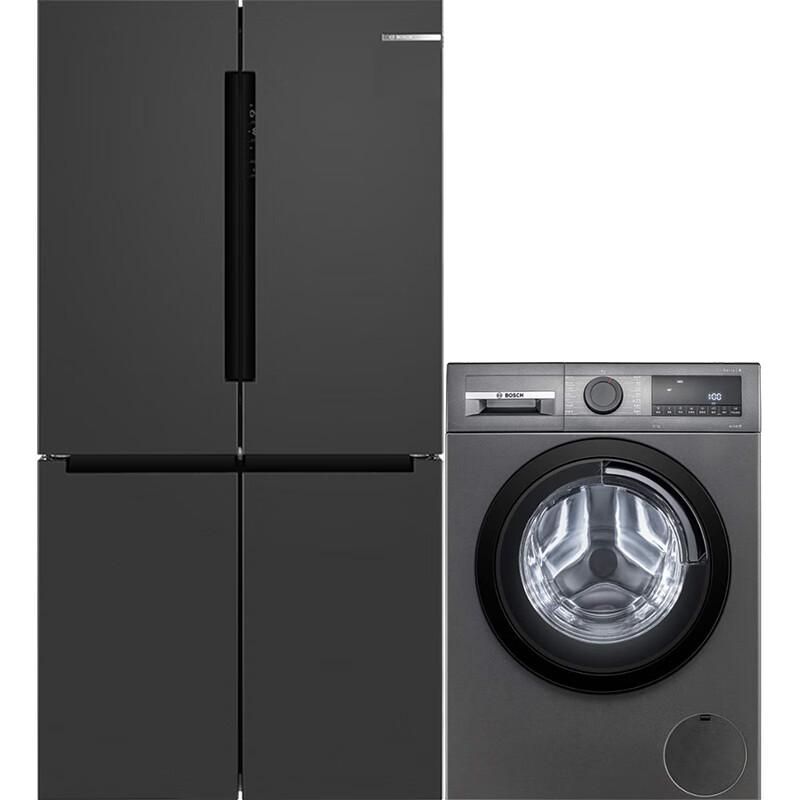 博世605升大容量四开门冰箱+10公斤大容量自动除渍洗衣机冰洗套装61A91+154010(套)（附件商品仅展示 以实物为准）