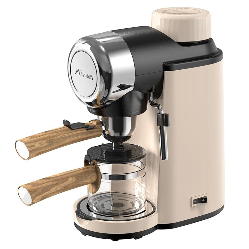 小熊（Bear）KFJ-A02R2咖啡机家用 意式半自动 泵压式 可打奶泡 259*148*309mm米白色（单位：台）