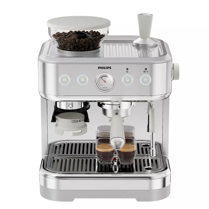 飞利浦（PHILIPS）PSA2218/00咖啡机 双子星系列意式家用胶囊半自动咖啡机 冷锋银(单位：台)