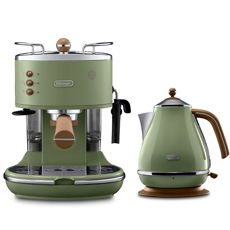德龙（Delonghi）ECO310+KBOV2001 半自动咖啡机+不锈钢电热烧水壶 绿色(单位：套)