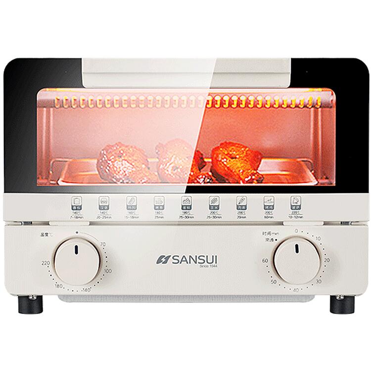 山水（sansui）SKX09家用迷你小型烘焙小烤箱控温烤蛋糕披萨 白色(单位：台)