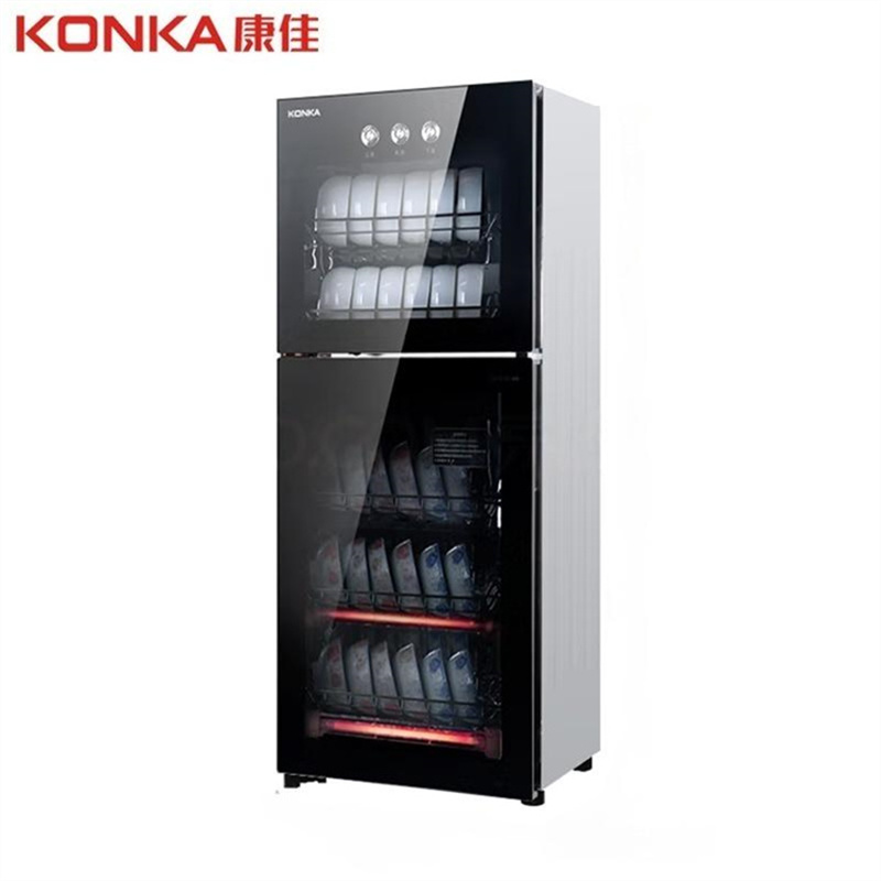 康佳（KONKA）消毒柜家用消毒碗柜立式臭氧杀菌红外线高温 大容量86L 双门 ZTP168K23 黑色(单位：台)