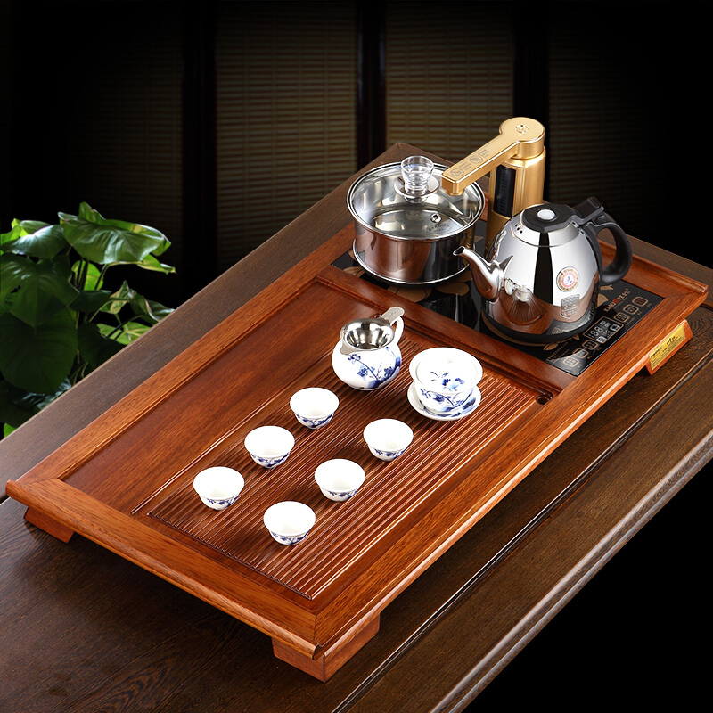 金灶（KAMJOVE) 古花实木茶盘自动茶具套装整套茶具茶台茶海R-168 搭配V2智能茶炉（单位：套）