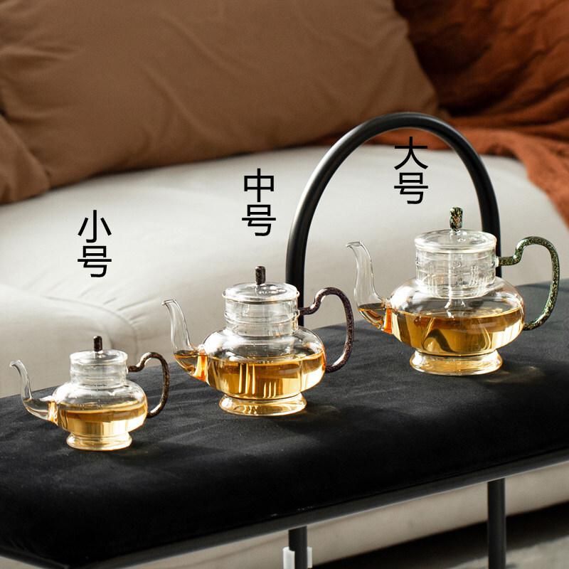 成艺 禾器宫灯壶煮茶壶炫彩系列蒸茶壶黑金中号(满水约600ml)（台）