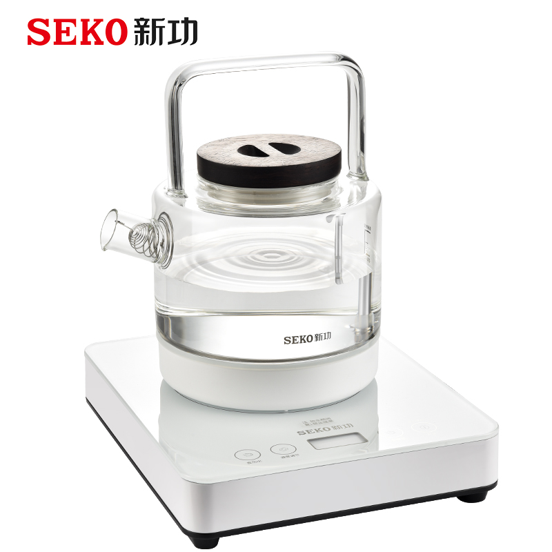 新功（SEKO）W23 底部自动上水电热水壶烧水壶 家用玻璃电茶炉 白色（台）