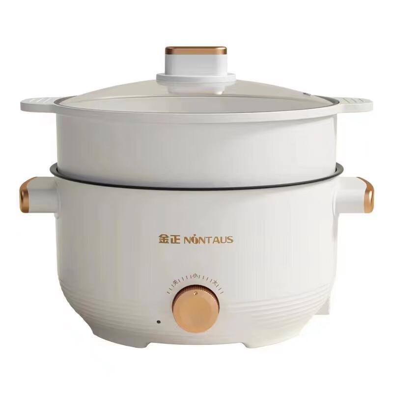 金正（NINTAUS） JZL-805 电煮锅 3.5L 800W 带蒸笼（单位：个） 白色