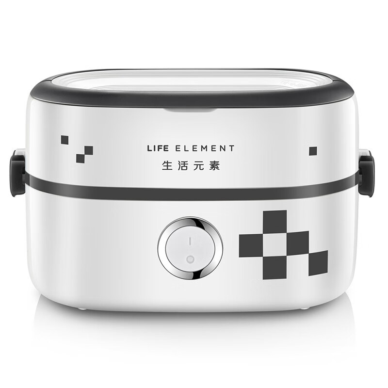 生活元素 LIFE ELEMENT 插电式电热饭盒 便携式加热饭盒 陶瓷内胆便当盒 1L单层双内胆 DFH-F100(个)