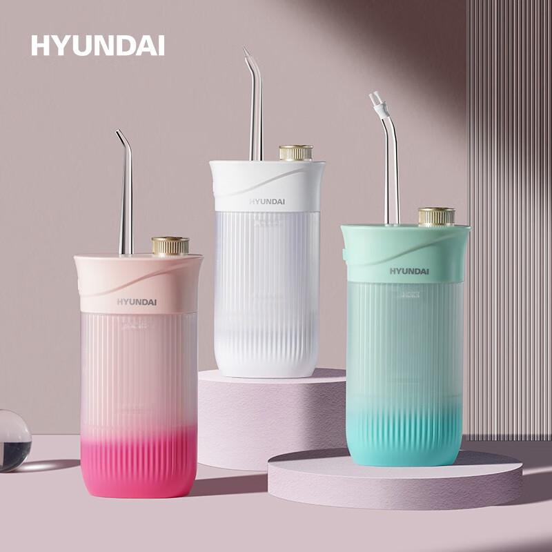 HYUNDAI韩国现代电动冲牙器便携式家用洗牙器W2樱花粉（个）