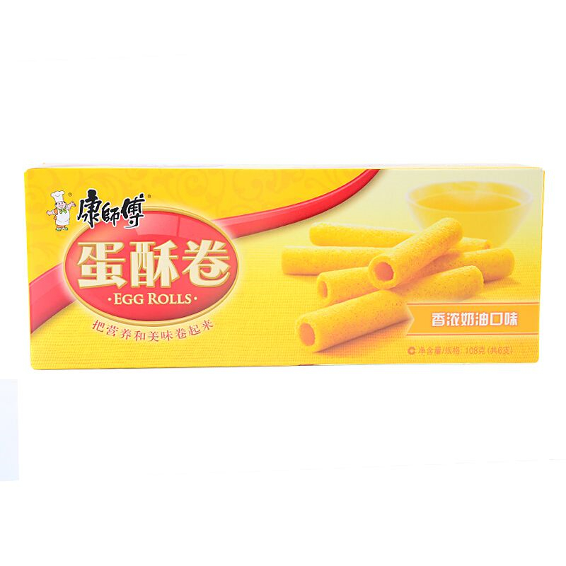 康师傅蛋酥卷香浓奶油味108g*24盒/箱(箱)