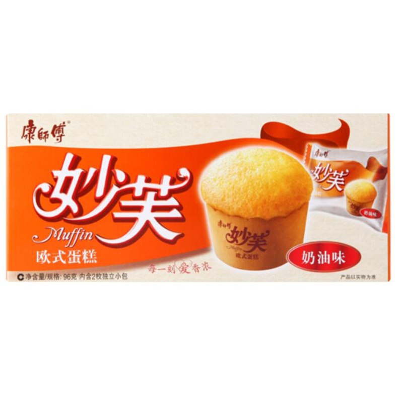 康师傅妙芙欧式蛋糕奶油味96g*24盒/箱(箱)