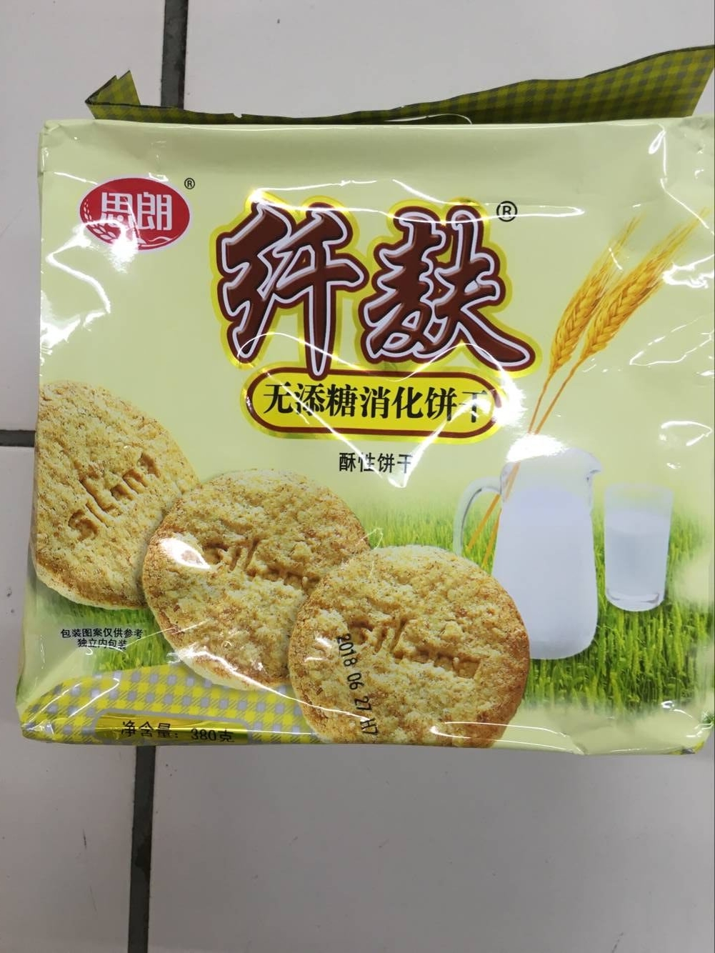 国产思朗纤麸无糖消化饼干380g(袋)