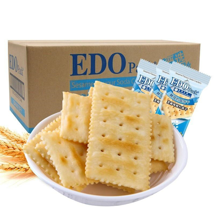 EDO pack 早餐饼干 酵母苏打饼干 芝麻味 2.5kg（单位：箱）