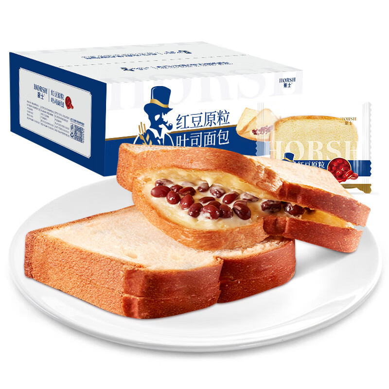 豪士红豆原粒吐司整箱650g 营养早餐夹心三明治（单位：箱）