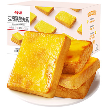 百草味岩烧乳酪吐司面包 400g（箱）