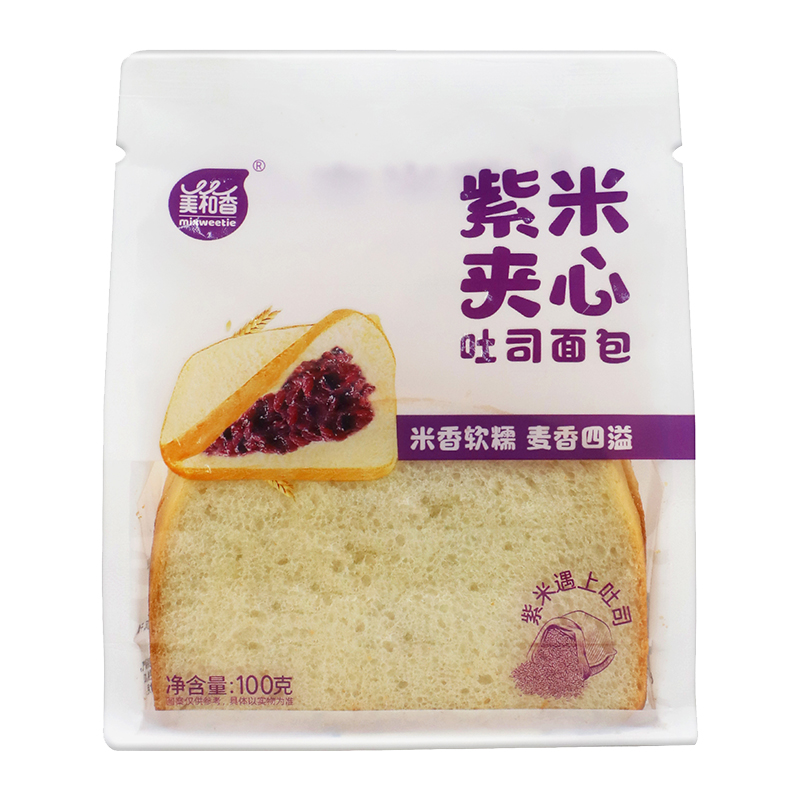 国产美和香紫米夹心吐司面包100g（单位：袋）