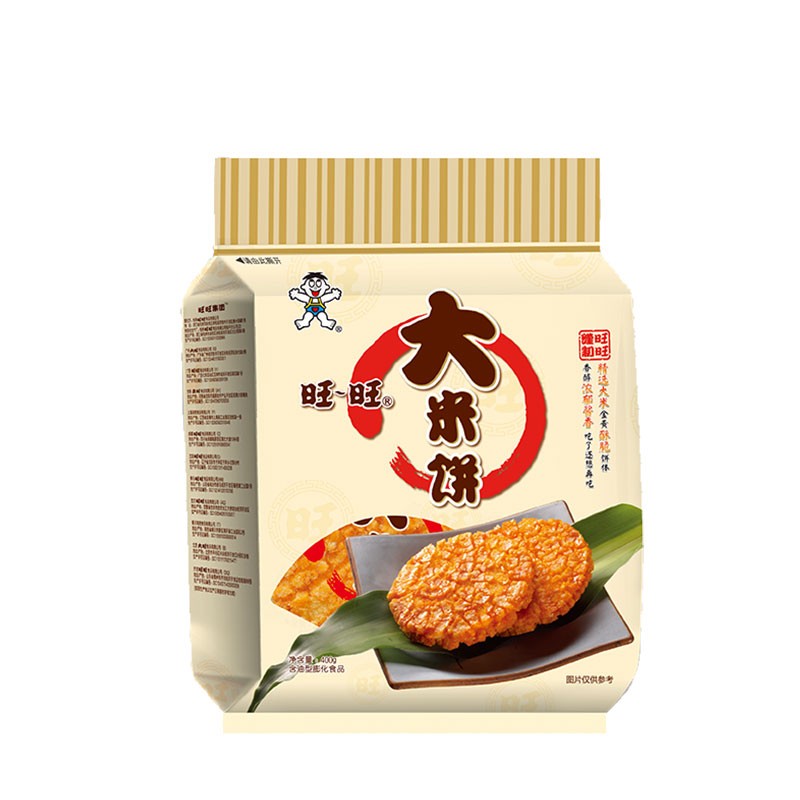 旺旺 大米饼 膨化食品 零食饼干下午茶  原味 400g(袋)