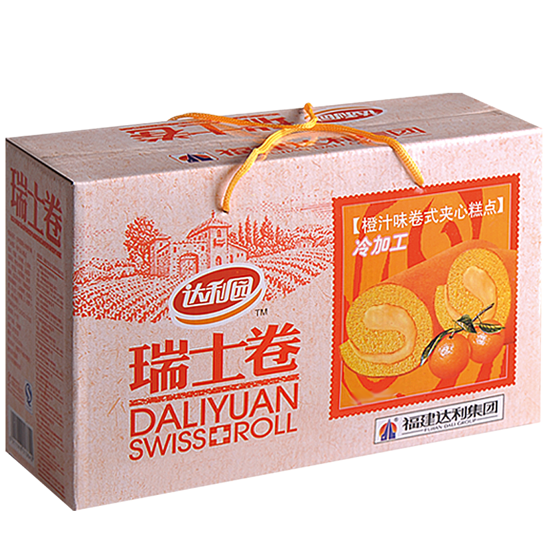 达利园瑞士卷橙汁味720g零食早餐面包年货礼盒(新老包装随机发货)(盒)