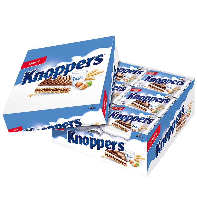 Knoppers 德国进口 牛奶榛子巧克力威化饼干600g 五层夹心（单位：盒）