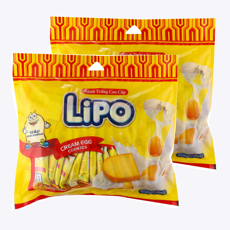 lipo原味面包干300g*2袋越南进口零食（组）