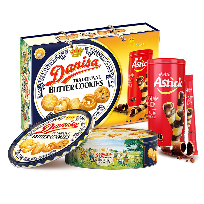 皇冠（Danisa）丹麦曲奇饼干908g礼盒装(单位：盒)