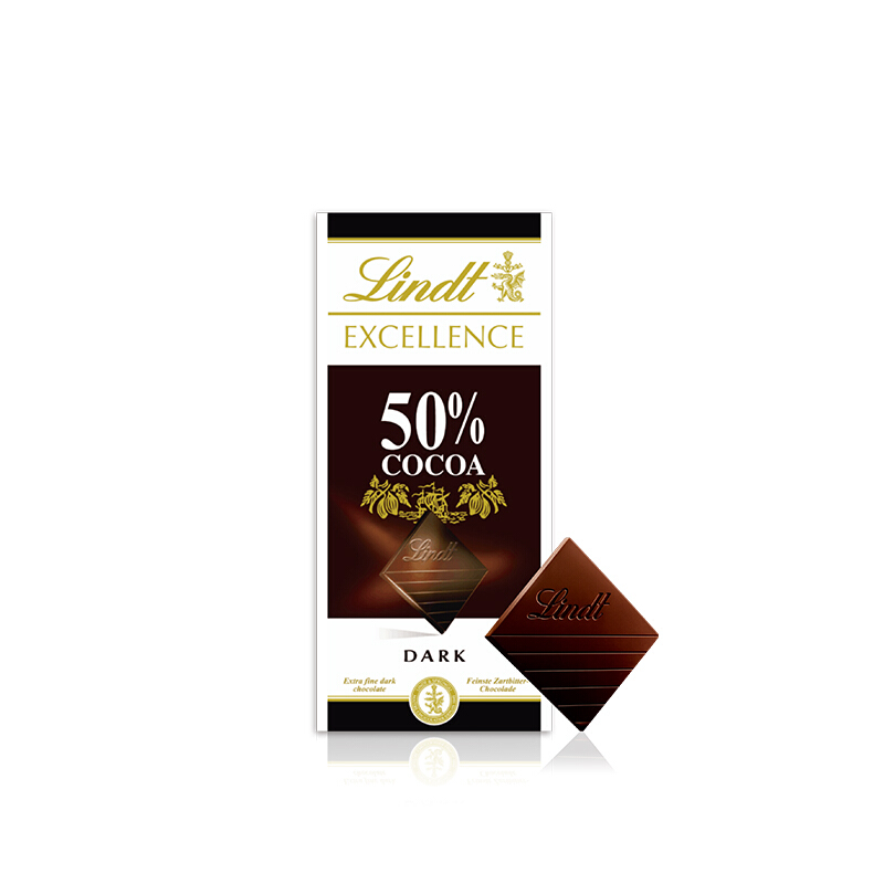 瑞士莲特醇排装-50％可可黑巧克力100gx3（盒）