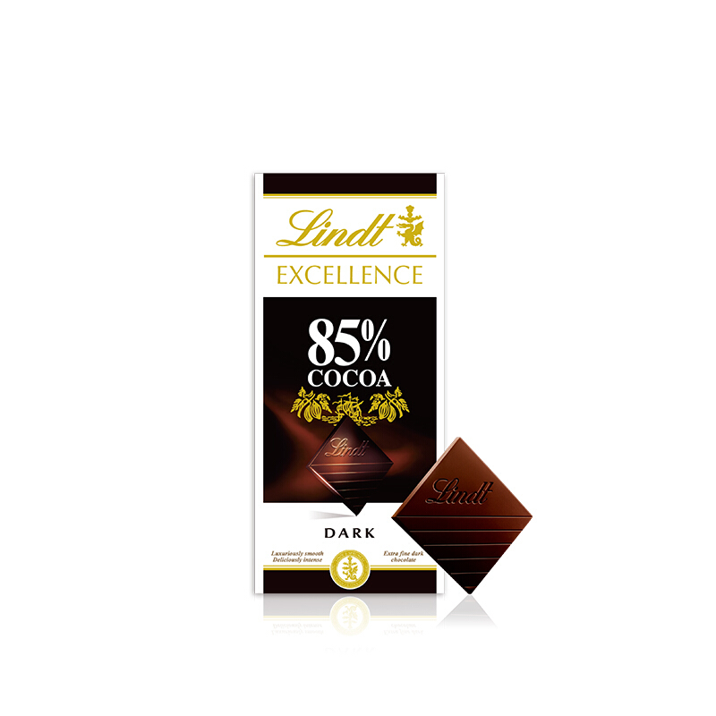 瑞士莲特醇排装-85%可可黑巧克力100gx3（盒）