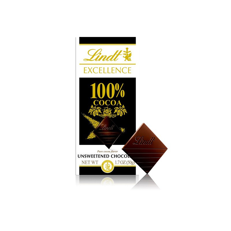 瑞士莲特醇排装100%黑巧克力50gx2（盒）