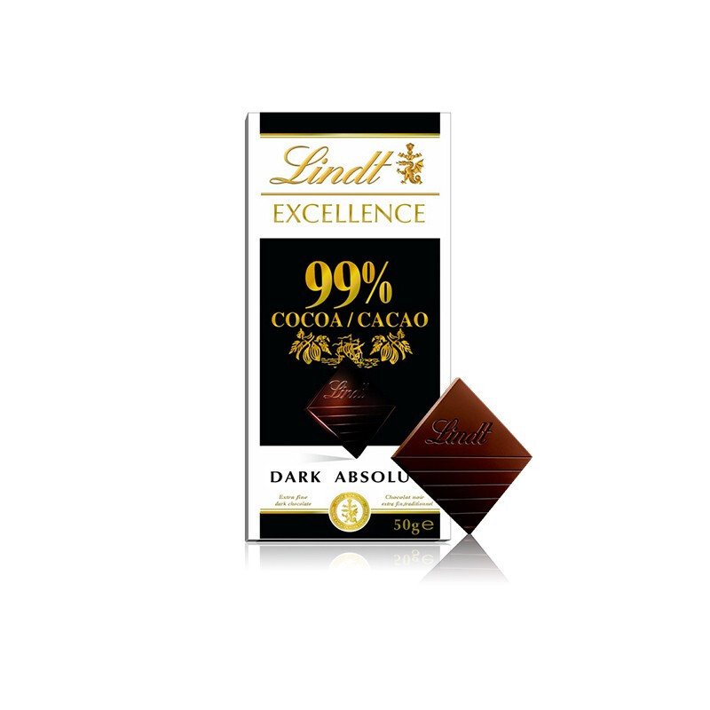 瑞士莲特醇装-99%可可黑巧克力50gx2（盒）