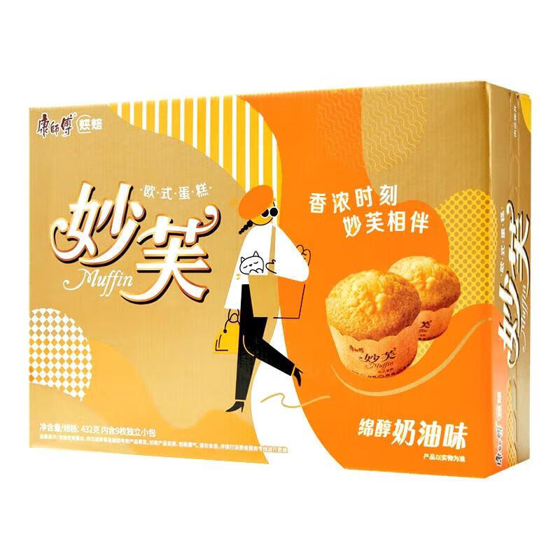 康师傅妙芙蛋糕奶油口味432g（箱）