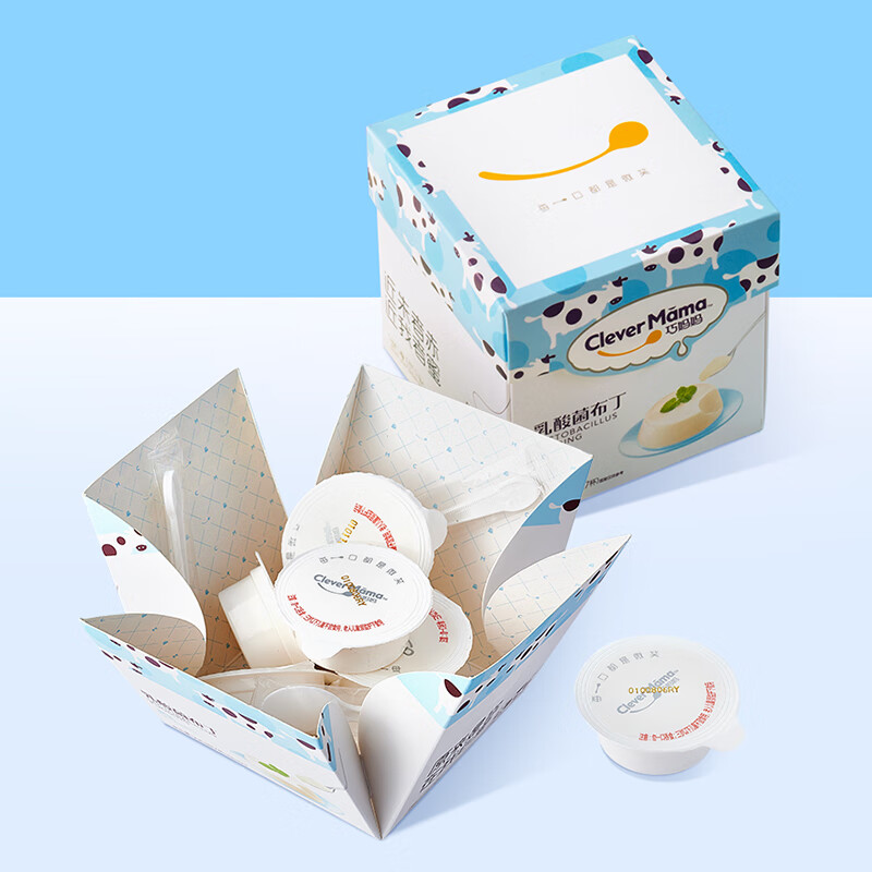 巧妈妈 乳酸菌原味牛奶布丁 儿童休闲零食果冻布丁送礼 220g/盒装(盒)