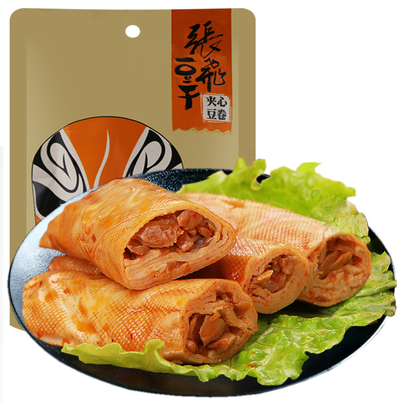 张飞豆卷188g 香辣味夹心豆腐干 四川特产年货零食豆干辣条(袋)