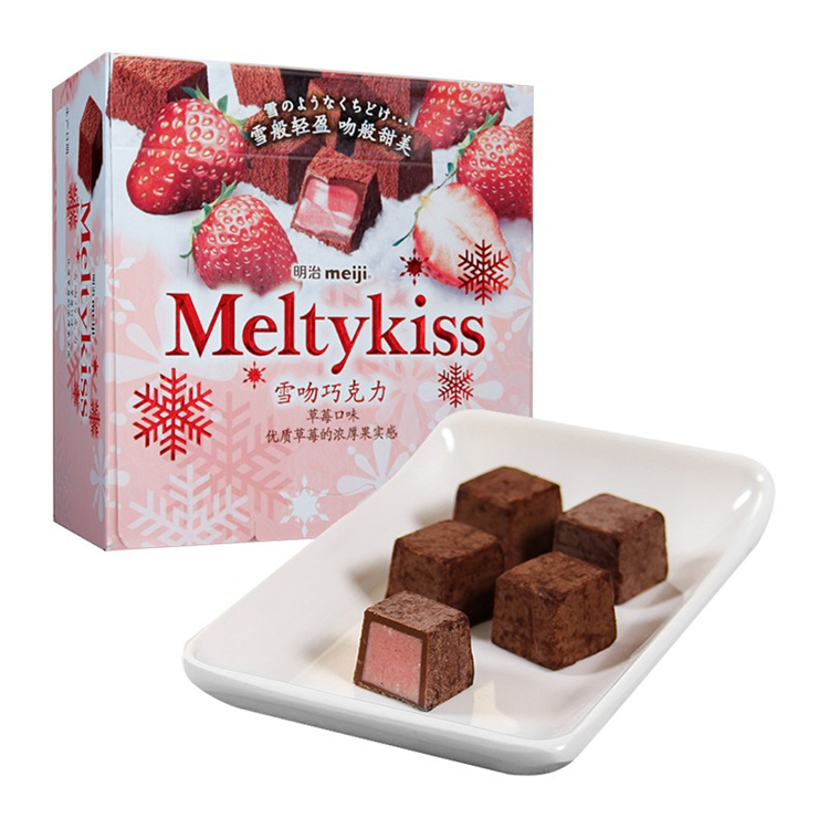 明治（Meiji）雪吻巧克力 草莓味 62g*4盒（单位：组）