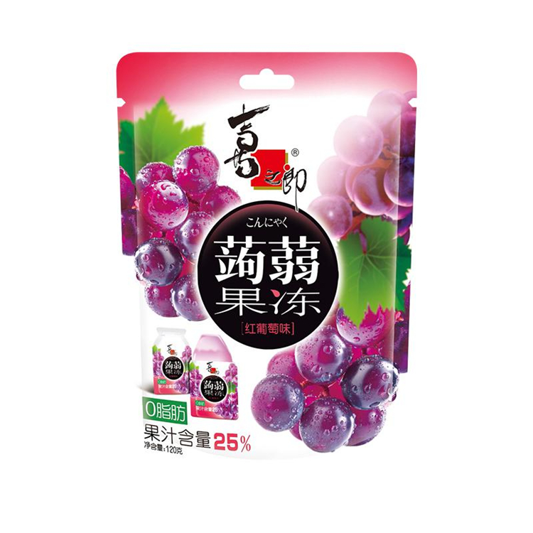 喜之郎 果冻蒟蒻 挤食果冻 休闲零食 红葡萄口味120g*5袋（单位：组）