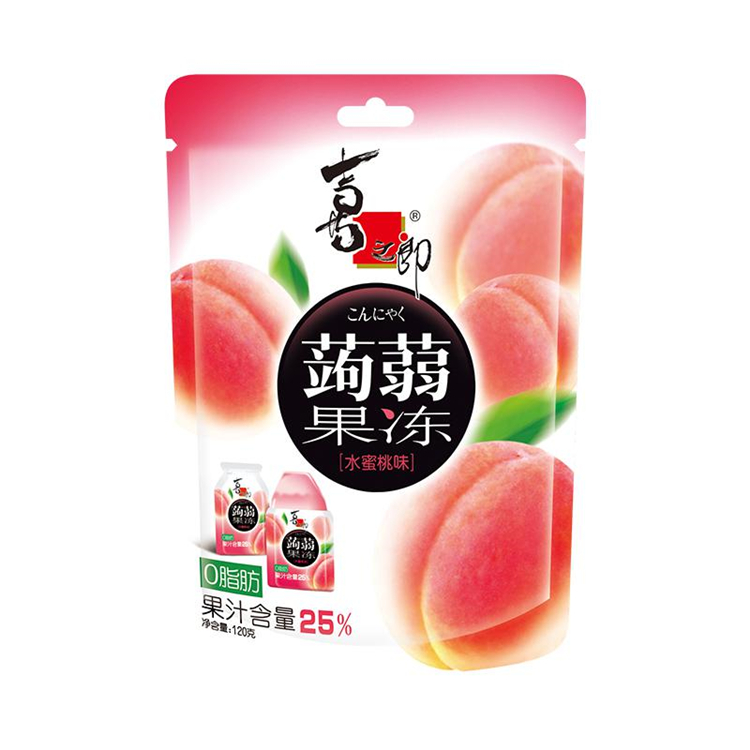 喜之郎 果冻蒟蒻 挤食果冻 休闲零食 水蜜桃口味120g*5袋（单位：组）