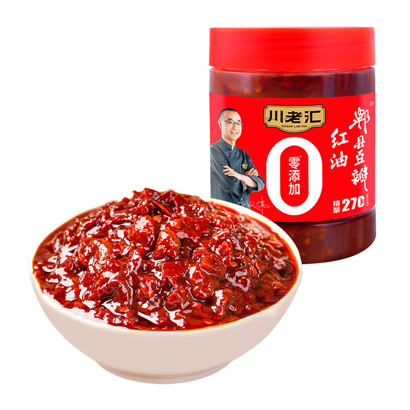 川老汇0添加红油郫县豆瓣酱500g 调味料辣椒酱(瓶)