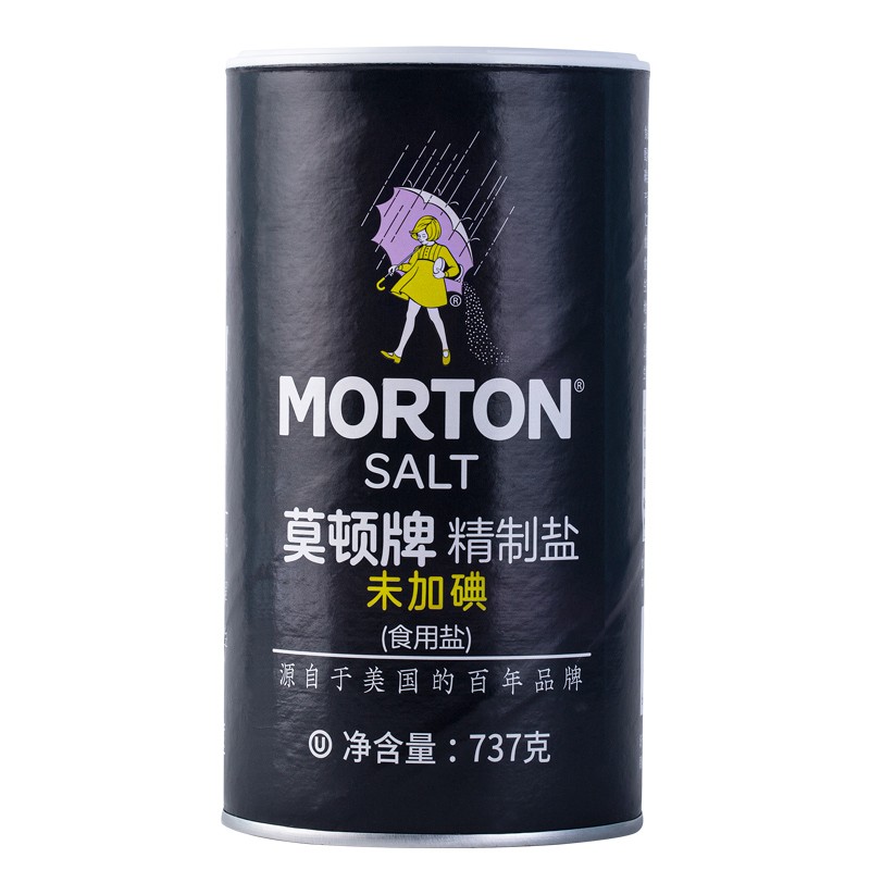 莫顿（MORTON） 盐 无碘精制盐（未加碘） 无碘食盐 737g(罐)