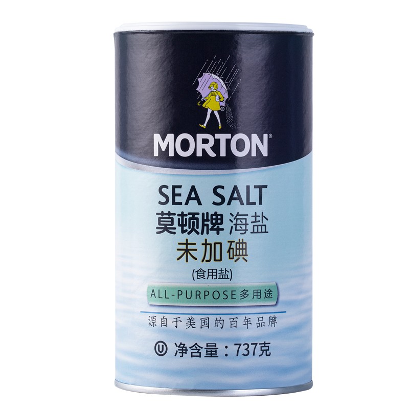 莫顿（MORTON） 盐 无碘海盐（未加碘） 无碘食盐  737g(罐)