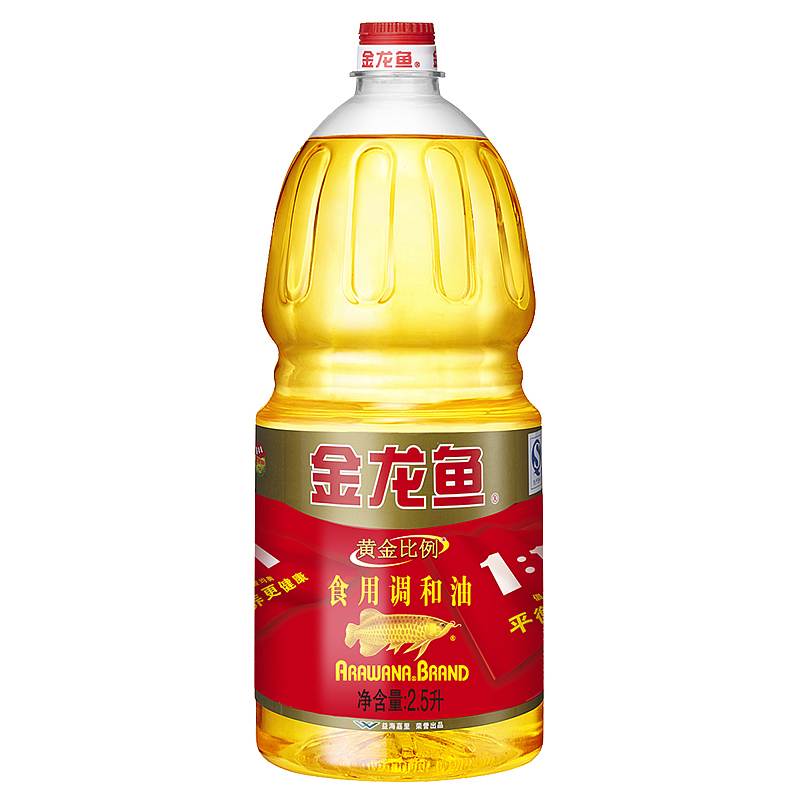 金龙鱼2.5L黄金比例食用调和油，6瓶/箱(转基因)(瓶)