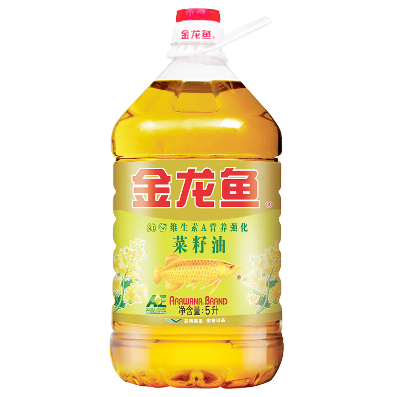 金龙鱼纯香维生素A营养强化菜籽油5L(转基因)(桶)