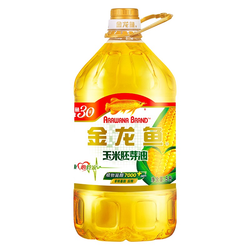 金龙鱼食用油 非转基因压榨玉米油5L（单位：桶）（新老包装随机发货）
