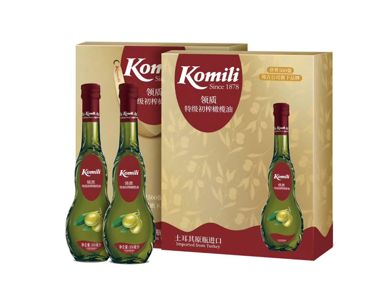 领质 Komili特级初榨橄榄油500ml*2礼盒装 （单位：盒）